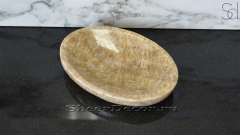 Каменная мыльница овальной формы Letto из желтого камня Herbal Honey_1