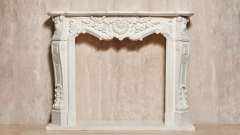 Каменный портал белого цвета для облицовки камина Lurd M19 из мрамора Bianco Extra 5031119019_1