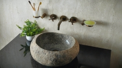Раковина для ванной Piedra M559 из речного камня  Gris ИНДОНЕЗИЯ 00504511559_2
