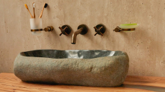 Мойка в ванную Piedra M316 из речного камня  Gris ИНДОНЕЗИЯ 00504511316_1
