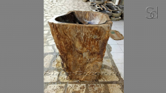 Каменная мойка Hector из коричневого окаменелого дерева Stonewood Bronze Sunset ИНДИЯ 007000371 для ванной комнаты_4