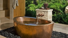 Медная ванна овальной формы Lema Bend из медного металлов Copper матовая_1