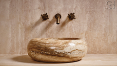 Мраморная раковина Brina из бежевого камня Daino Reale ИТАЛИЯ 266078111 для ванной комнаты_4