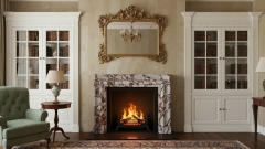 Каменный портал для облицовки камина Lani из мрамора Calacatta Viola 474133103_4 Мраморный портал белого цвета для отделки камина Lani M3 из натурального камня Calacatta Viola 474133103_4