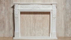 Каменный портал белого цвета для облицовки камина Paula M3 из мрамора Bianco Extra 598111903_7