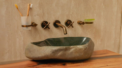 Раковина для ванной Piedra M318 из речного камня  Gris ИНДОНЕЗИЯ 00504511318_1