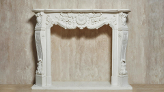 Каменный портал белого цвета для облицовки камина Lurd M21 из мрамора Bianco Extra 5031119021_1