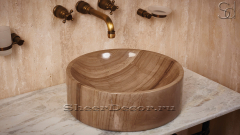 Мраморная раковина Kale M2 из коричневого камня Striato Eleganto ИНДИЯ 019098112 для ванной комнаты_1