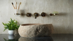 Мойка в ванную Piedra M379 из речного камня  Beige ИНДОНЕЗИЯ 00501111379_1