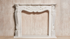 Мраморный портал белого цвета для отделки камина Lurd из натурального камня Bianco Extra 503111901_8