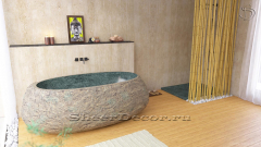 Гранитная ванна Piedra M2 из зеленого речного камня Verde 005030152_5