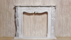 Каменный портал белого цвета для облицовки камина Lurd M5 из мрамора Bianco Extra 503111905_3