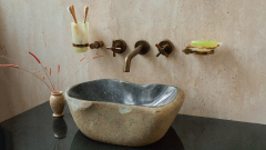 Раковина для ванной Piedra M340 из речного камня  Gris ИНДОНЕЗИЯ 00504511340_1