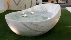 Мраморная ванна Eddita из белого камня Calacatta Oro 010140151_1