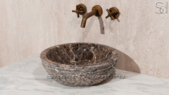 Мраморная раковина Sfera из коричневого камня Emperador Dark ИСПАНИЯ 001042511 для ванной комнаты_1