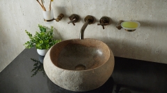 Мойка в ванную Piedra M381 из речного камня  Beige ИНДОНЕЗИЯ 00501111381_2