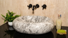 Мраморная раковина Distrito из серого камня Crystalo grey ИТАЛИЯ 014933111 для ванной комнаты_1