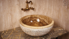 Коричневая раковина Bowl из камня оникса Brown Honey ИНДИЯ 637081811 для ванной комнаты_1