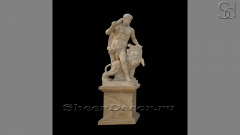 Скульптура Atlet Leon из травертина Romano Antico бежевого цвета_1