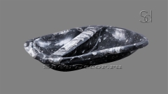 Мраморная раковина природной формы Hector из черного камня Dark Galaxy_2