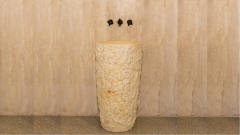 Желтая раковина с пьедесталом Alana M12 из натурального мрамора Silvia Oro ЕГИПЕТ 0410293712 для  комнаты_2