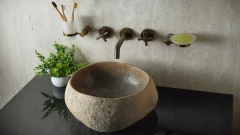 Мойка в ванную Piedra M383 из речного камня  Beige ИНДОНЕЗИЯ 00501111383_2