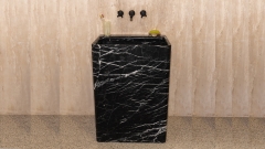 Черная раковина с пьедесталом Flow M10 из натурального мрамора Nero Marquina ИСПАНИЯ 0230181710 для  комнаты_2