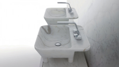 Мраморная раковина Gambe из белого камня Bianco Carrara ИТАЛИЯ 000005011 для ванной комнаты_1