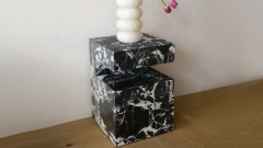 Каменный стол Gabinete из черного мрамора Nero Marquina в сборе _1