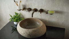 Мойка в ванную Piedra M385 из речного камня  Beige ИНДОНЕЗИЯ 00501111385_2