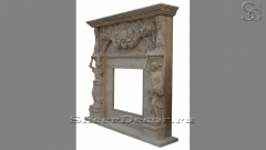 Декоративный портал бежевого цвета для облицовки камина Kosma из камня травертина Romano Antico 464131901_1