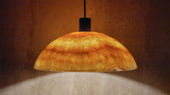 Каменный подвесной светильник Orbit 4015 Pendant из оникса желтый Honey Onyx_1