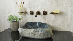 Раковина для ванной Piedra M419 из речного камня  Gris ИНДОНЕЗИЯ 00504511419_1