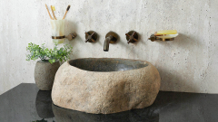 Мойка в ванную Piedra M425 из речного камня  Gris ИНДОНЕЗИЯ 00504511425_1