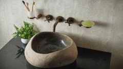 Раковина для ванной Piedra M568 из речного камня  Gris ИНДОНЕЗИЯ 00504511568_3