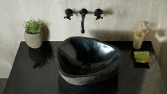 Раковина для ванной Piedra M369 из речного камня  Negro ИНДОНЕЗИЯ 00506911369_3