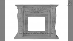 Каменный портал белого цвета для облицовки камина Lore из мрамора Bianco Extra 495111901_1