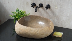 Мойка в ванную Piedra M497 из речного камня  Beige ИНДОНЕЗИЯ 00501111497_1