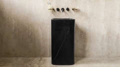Мраморная раковина с пьедесталом Cubise M2 из черного камня Nero Marquina ИСПАНИЯ 932018072 для  комнаты_4