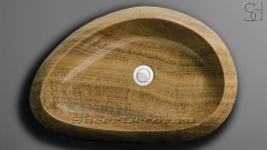 Мраморная раковина полукруглой формы Caida из коричневого камня Wooden Yellow_1
