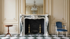 Каменный портал для облицовки камина Marissa из мрамора Bianco Extra 131111904_1 Мраморный портал белого цвета для отделки камина Marissa M4 из натурального камня Bianco Extra 131111904_1