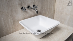 Накладная раковина для ванной Conus из кориана Bianco матовая_4