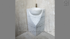 Мраморная раковина на пьедестале Roca из белого камня Clouds ИСПАНИЯ 470010171 для ванной комнаты_4