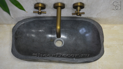 Раковина для ванной комнаты Piedra M6 из речного камня  Gris ИНДОНЕЗИЯ 005045116_1