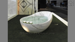 Мраморная ванна Eddita из белого камня Calacatta Oro 010140151_1