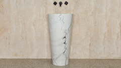 Мраморная раковина с пьедесталом Alana M11 из белого камня Clouds ИСПАНИЯ 0410101711 для  комнаты_1
