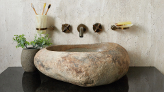 Раковина для ванной Piedra M433 из речного камня  Beige ИНДОНЕЗИЯ 00501111433_1