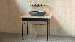 Кованая подставка под раковину Genesis из кованой стали Black Gold patina 149503221_6