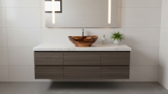 Деревянная раковина овальной формы Noria из коричневого дерева Fuega Oak_1