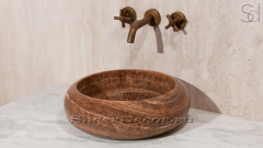 Каменная мойка Brina из коричневого оникса Brown Honey ИНДИЯ 266081111 для ванной комнаты_1
